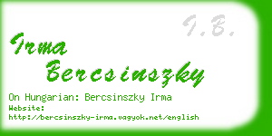 irma bercsinszky business card